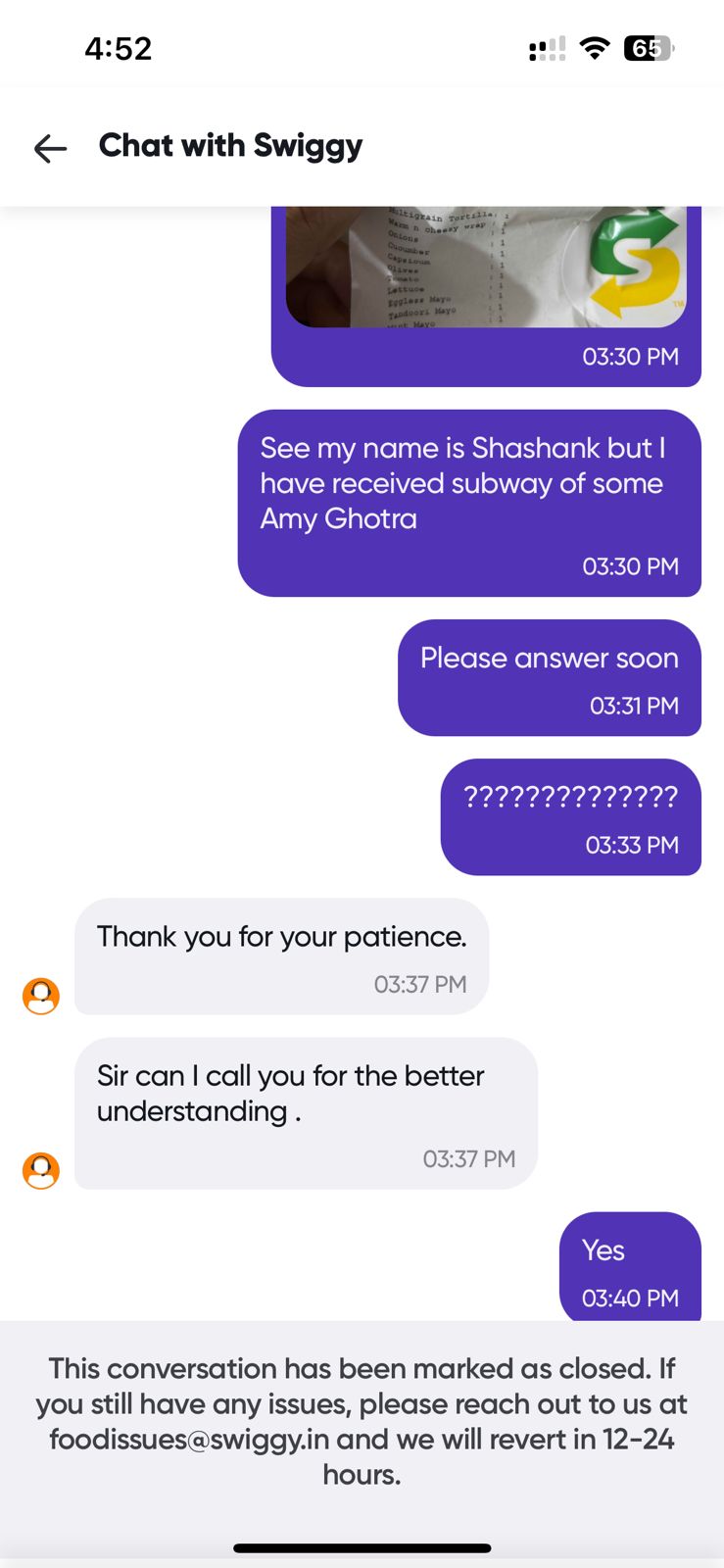 Swiggy Chat